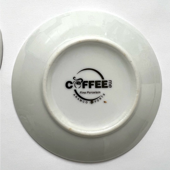 Set of 2 COFFEE ME Porcelain Saucers by Aramco Imports - Picture 6 of 6